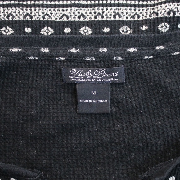 LUCKY BRAND Zebra Stripe Thermal Shirt MEDIUM - Picture 5 of 6
